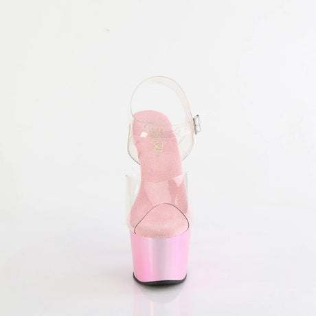 Holographic Sandal 7" Heel - PLEASER - Baby Pink Pleaser Shoes - Boutique Séduction