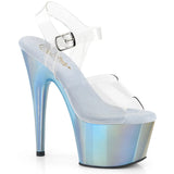 Holographic Sandal 7" Heel - PLEASER - Baby Blue Pleaser Shoes - Boutique Séduction