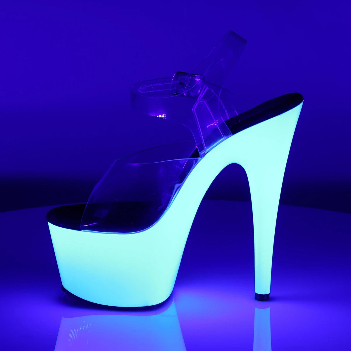 Sandal with UV Light Effect - 7" Heel - PLEASER Pleaser Shoes - Boutique Séduction