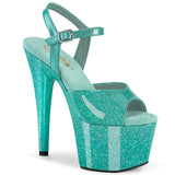 Glittering Sandal 7" Heel - PLEASER - Aqua Pleaser Shoes - Boutique Séduction