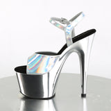 Chrome Platform Holographic Sandal 7" Heel - PLEASER Pleaser Shoes - Boutique Séduction