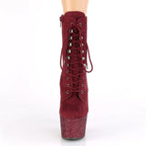 Suede Ankle Boot - 7" Heel - PLEASER - Burgundy Pleaser Shoes - Boutique Séduction