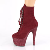 Suede Ankle Boot - 7" Heel - PLEASER - Burgundy Pleaser Shoes - Boutique Séduction