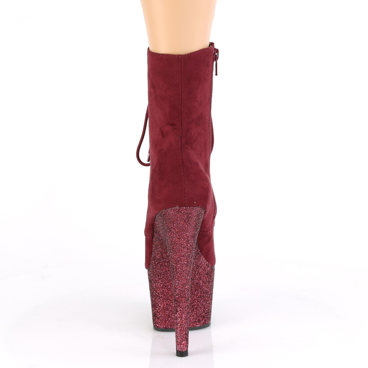 Suede Ankle Boot - 7" Heel - PLEASER - Burgundy Pleaser Shoes - Boutique Séduction