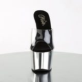 Sandal - 7" Heel - PLEASER - Silver Chrome Pleaser Shoes - Boutique Séduction