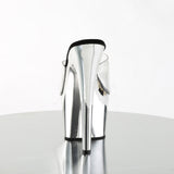 Sandal - 7" Heel - PLEASER - Silver Chrome Pleaser Shoes - Boutique Séduction