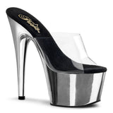 Sandal - 7" Heel - PLEASER - Silver Chrome Pleaser Shoes - Boutique Séduction