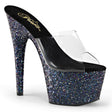 Holographic Glitter Sandal 7" Heel Pleaser Shoes - Boutique Séduction