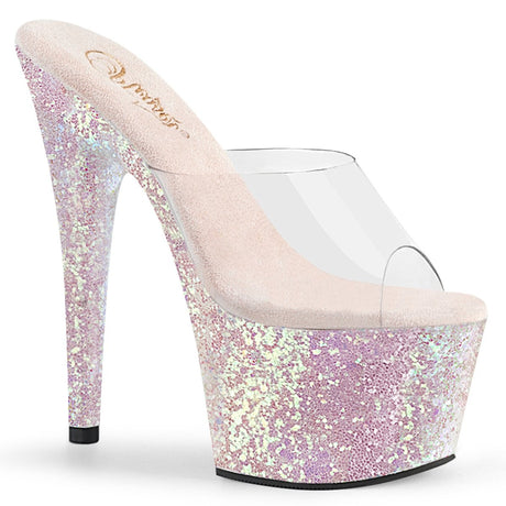Holographic Glitter Sandal 7" Heel Pleaser Shoes - Boutique Séduction