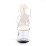 7" (17.8cm) Heel, 2 3/4" (7cm) Platform slide with clear straps Pleaser Shoes - Boutique Séduction