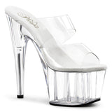 7" (17.8cm) Heel, 2 3/4" (7cm) Platform slide with clear straps Pleaser Shoes - Boutique Séduction