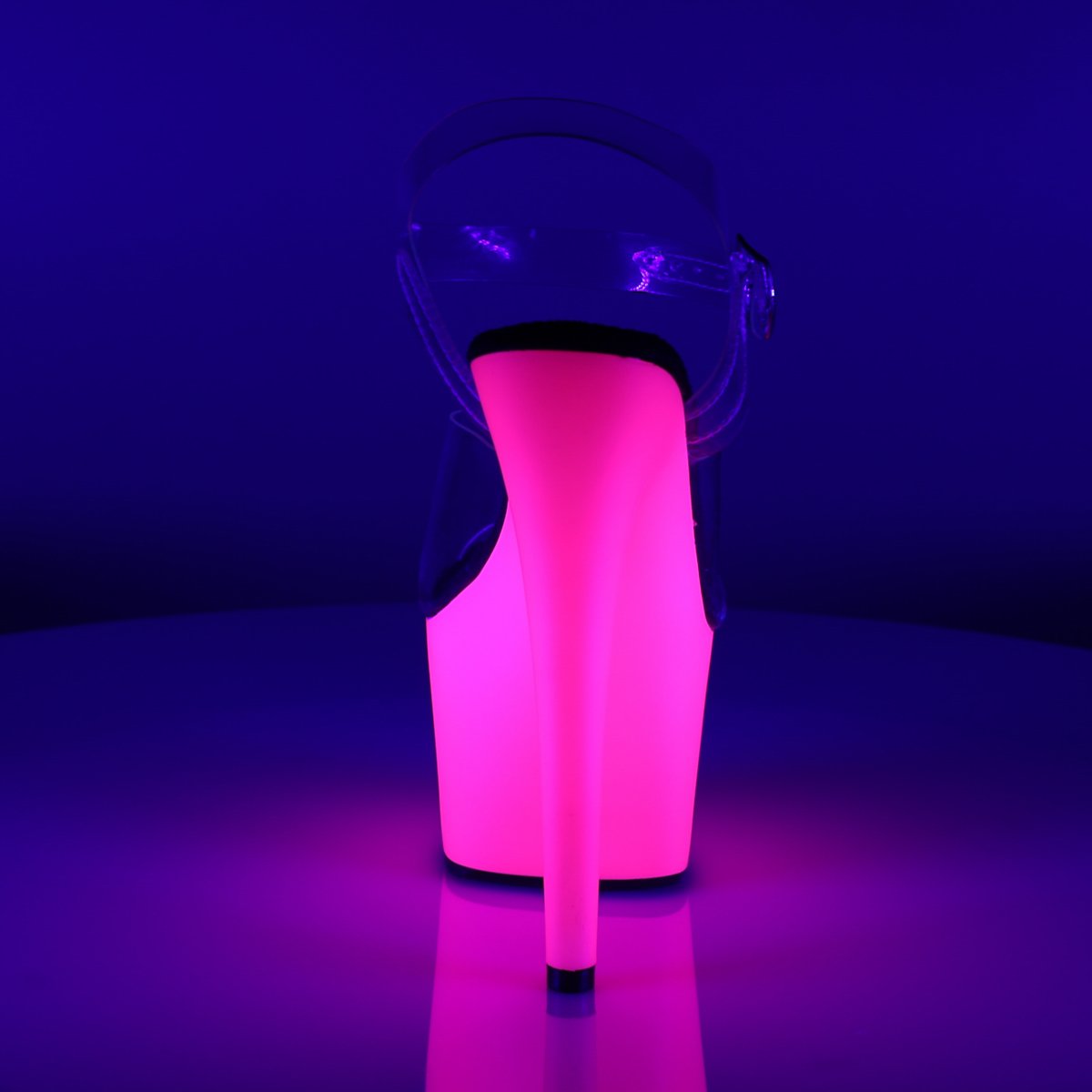 Sandal with UV Light Effect - 7" Heel - PLEASER - Pink Pleaser Shoes - Boutique Séduction