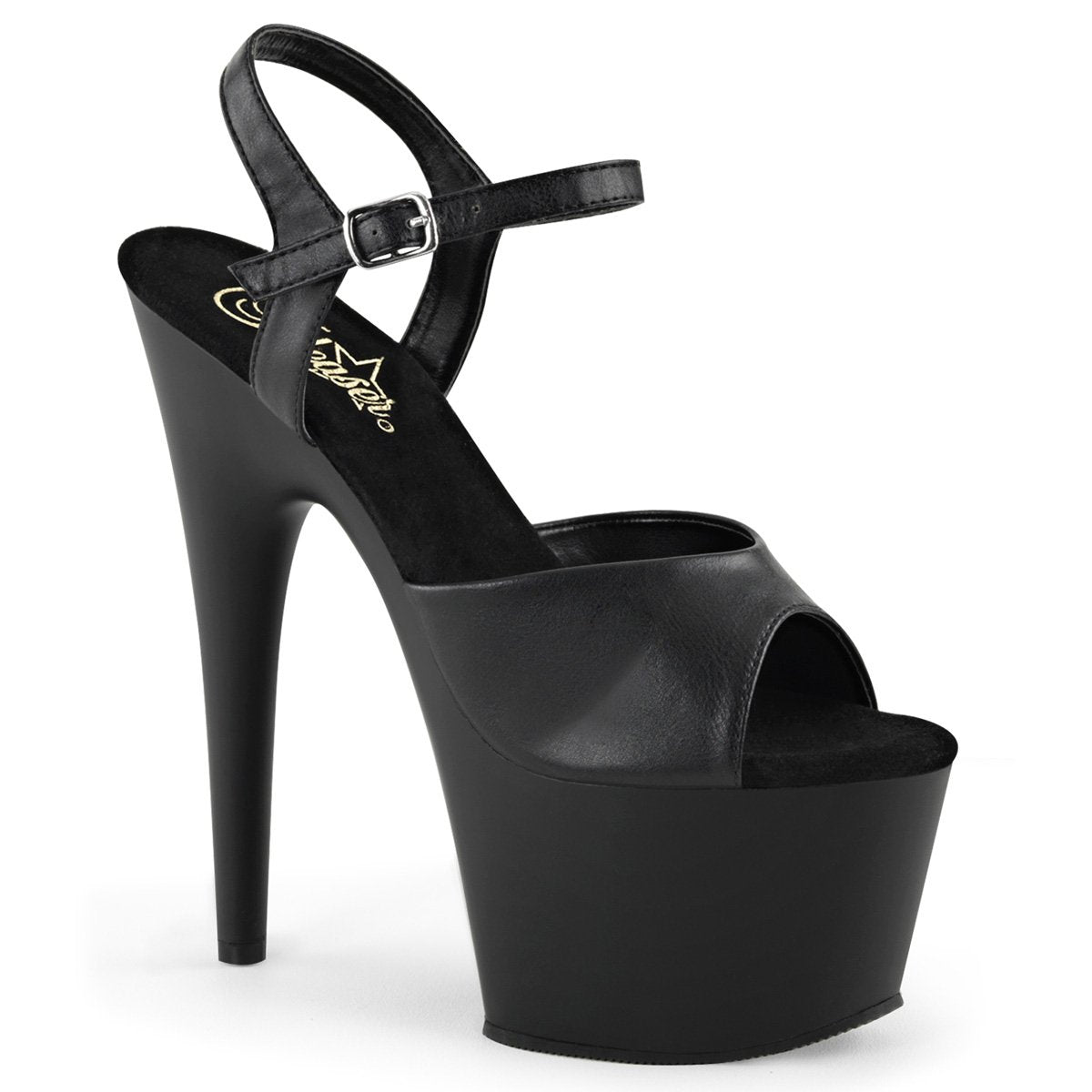 Sandal 7" Heel - PLEASER - Black Pleaser Shoes - Boutique Séduction