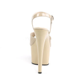 Sandals 7" Stiletto Heels Platforms Cream Pleaser Shoes - Boutique Séduction