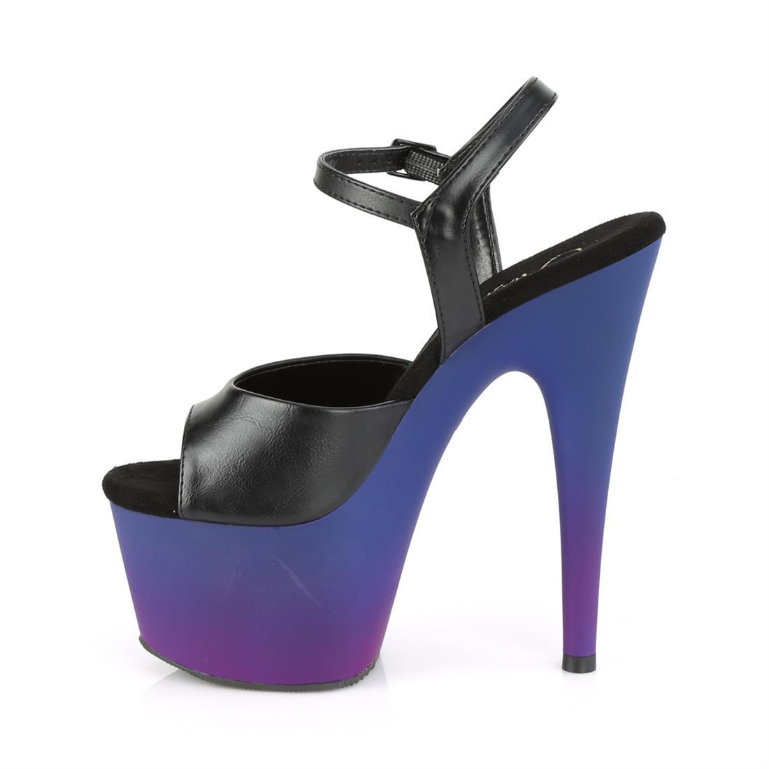 7" (17,8cm) Heel, 2 3/4" (7cm) Platform ankle strap sandal with blue purple ombre Pleaser Shoes - Boutique Séduction