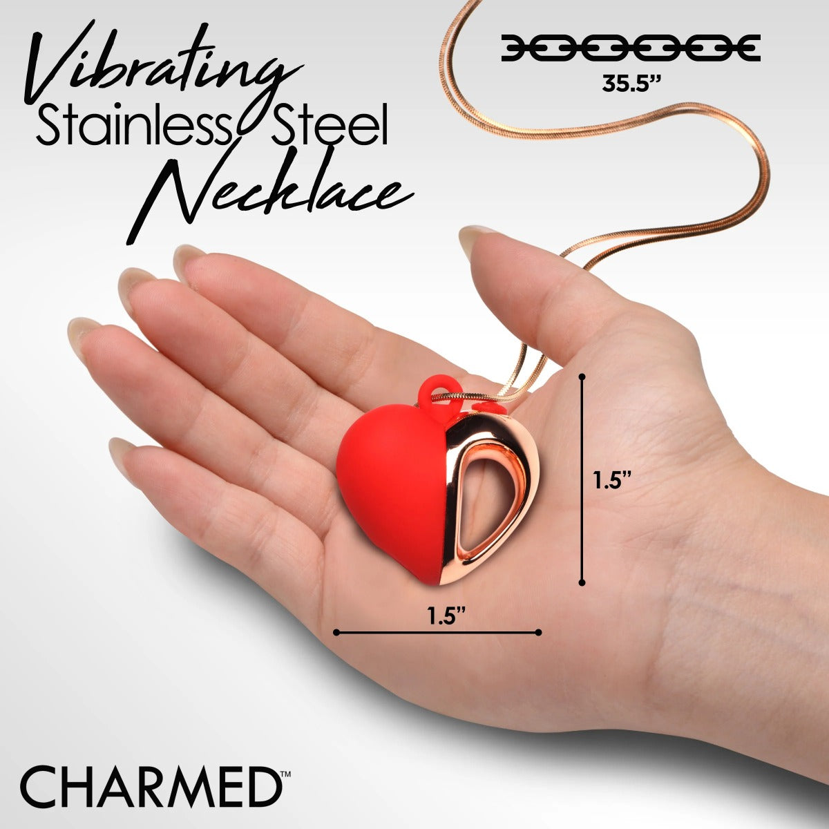 10X Vibrating Silicone Heart Necklace - CHARMED Charmed - Boutique Séduction