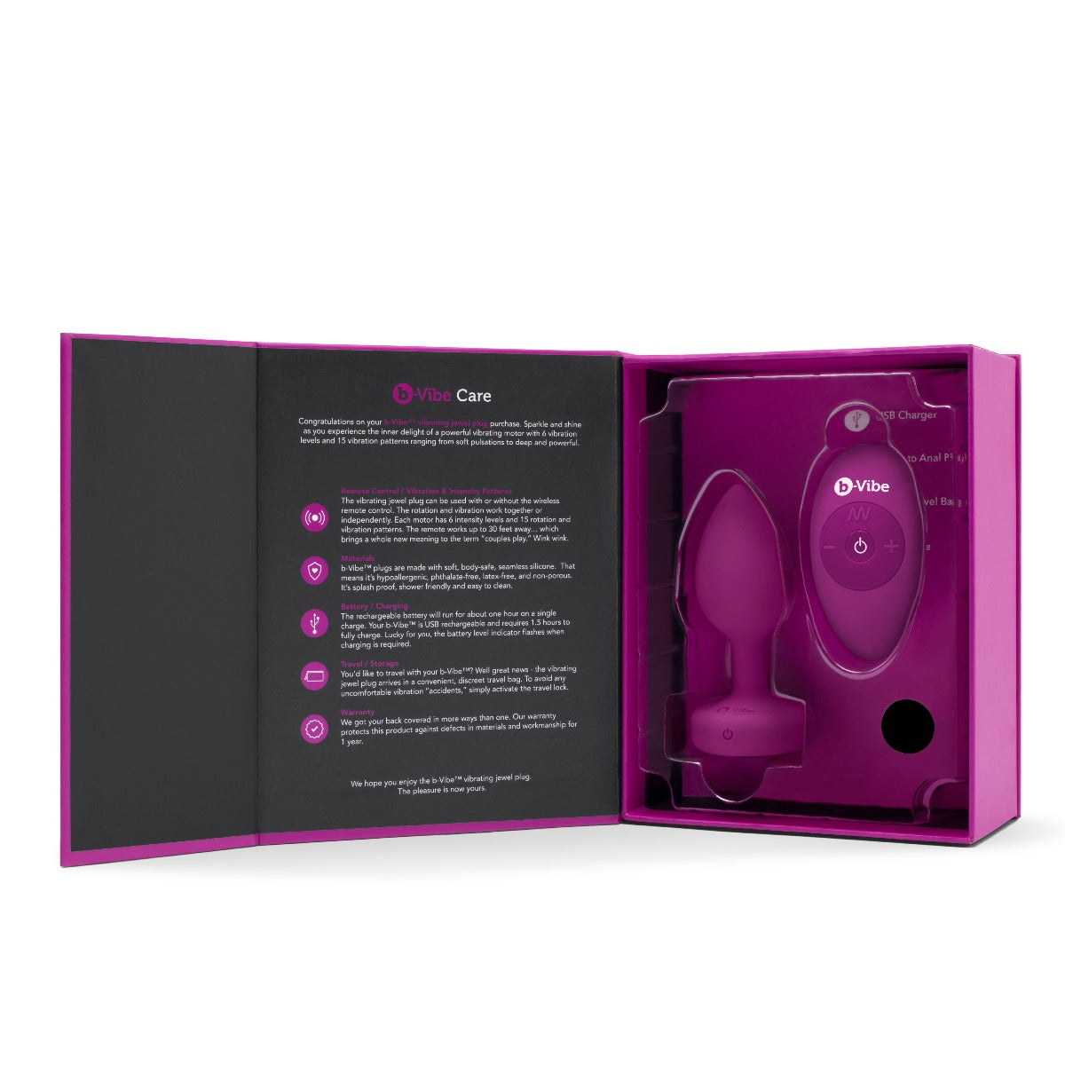 JEWEL PLUG Vibrating Butt Plug S/M - B-VIBE B-Vibe - Boutique Séduction