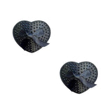 Reusable silicone pasties (2) - Neva Nude - Black Crystal Heart Neva Nude - Boutique Séduction