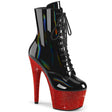 Ankle Boot - 7" Heel - PLEASER - Black/Red Diamond Pleaser Shoes - Boutique Séduction