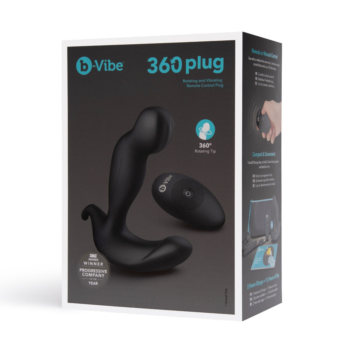 360 PLUG Rotating And Vibrating Remote - B-VIBE B-Vibe - Boutique Séduction