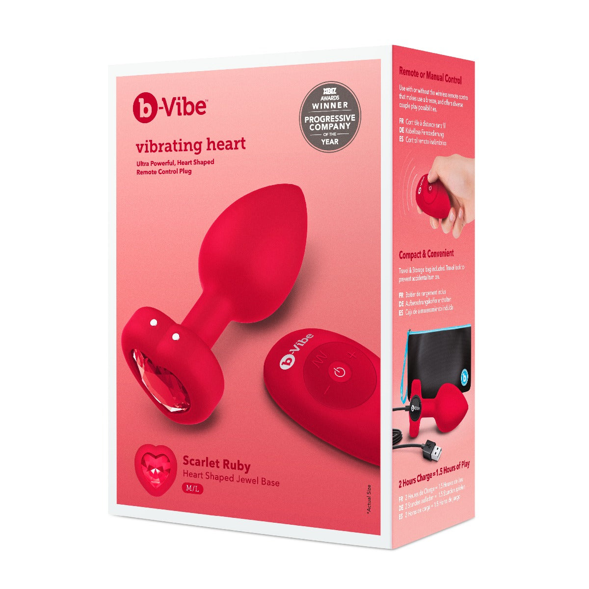 Vibrating Heart Jewel Plug With Remote - B-VIBE B-Vibe - Boutique Séduction