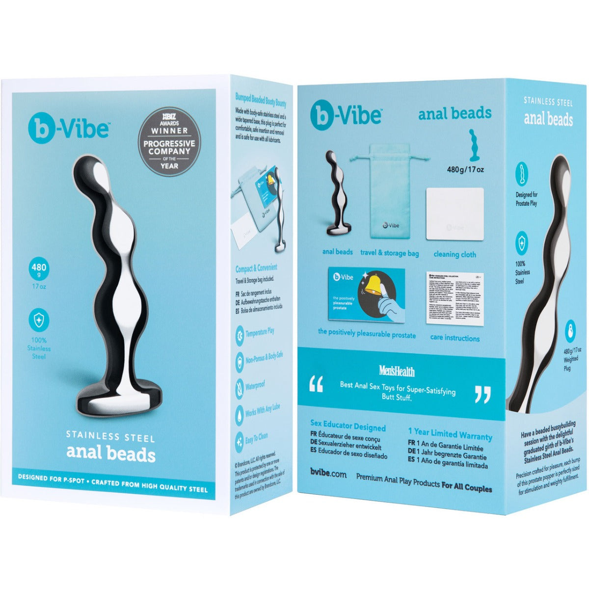 ANAL BEADS Stainless Steel - B-VIBE B-Vibe - Boutique Séduction