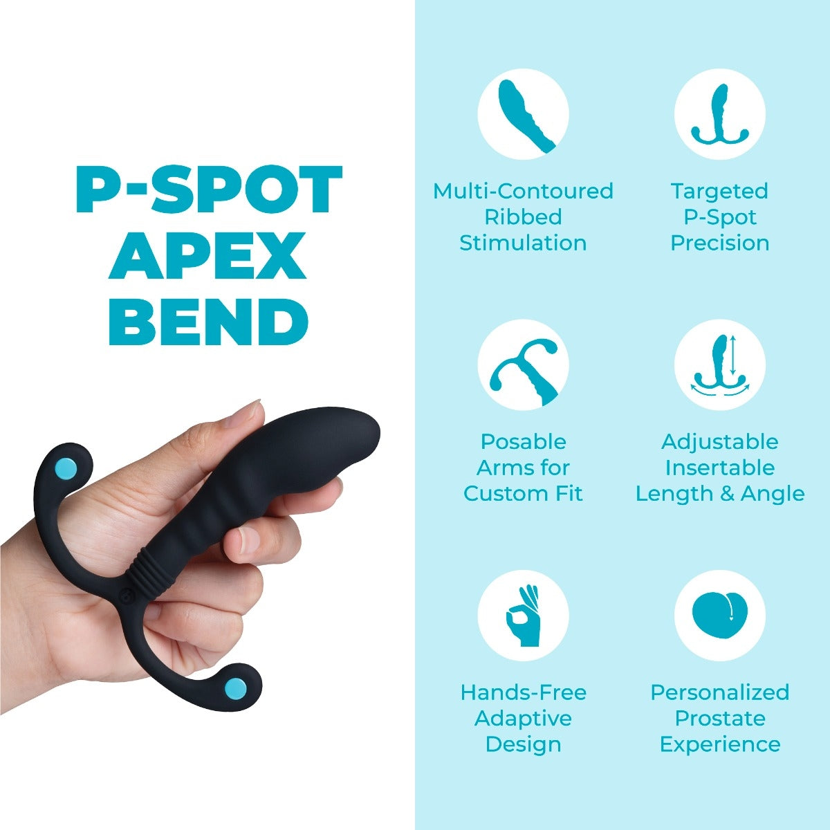 P-Spot Apex Bend Hands-Free Ridged Prostate Massager