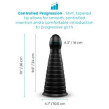 Cone 10-Inch Tapered & Ribbed XXL Dildo with Suction Cup
