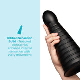 Cone 10-Inch Tapered & Ribbed XXL Dildo with Suction Cup