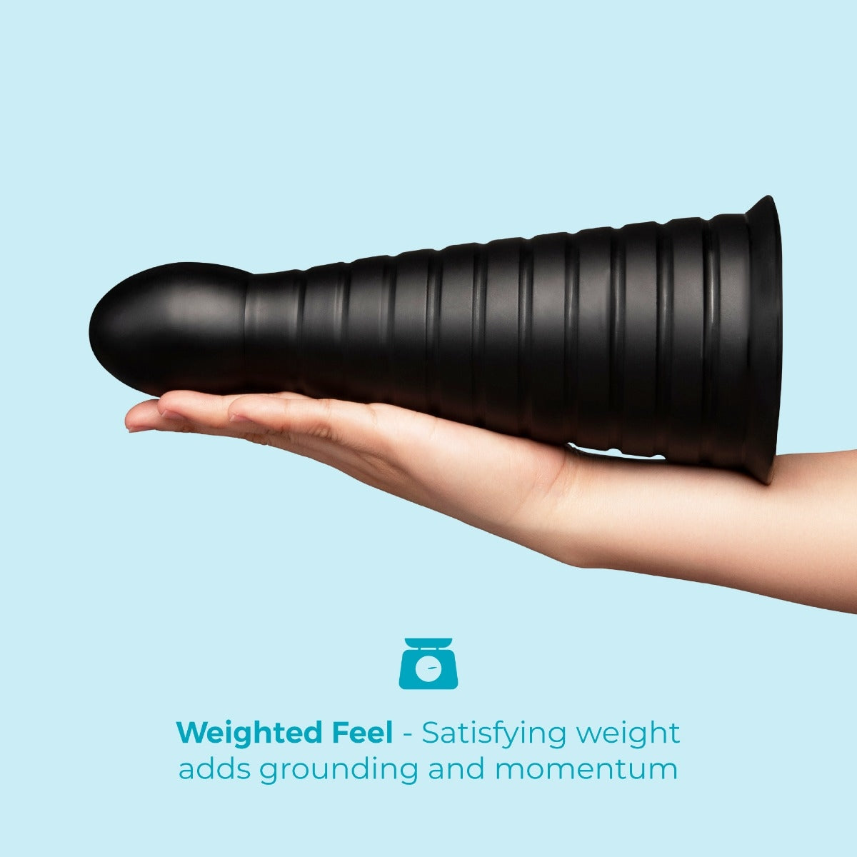 Cone 10-Inch Tapered & Ribbed XXL Dildo with Suction Cup