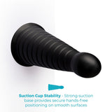 Cone 10-Inch Tapered & Ribbed XXL Dildo with Suction Cup