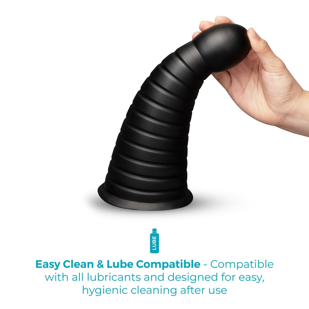 Cone 10-Inch Tapered & Ribbed XXL Dildo with Suction Cup