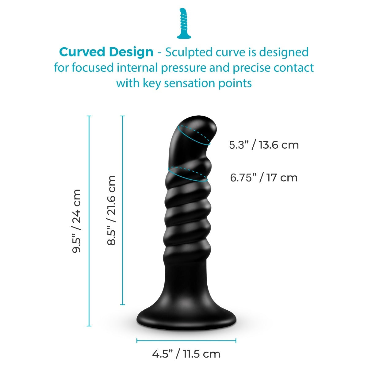 Krush 9.5-Inch Curved & Ribbed XXL Dildo with Suction Cup