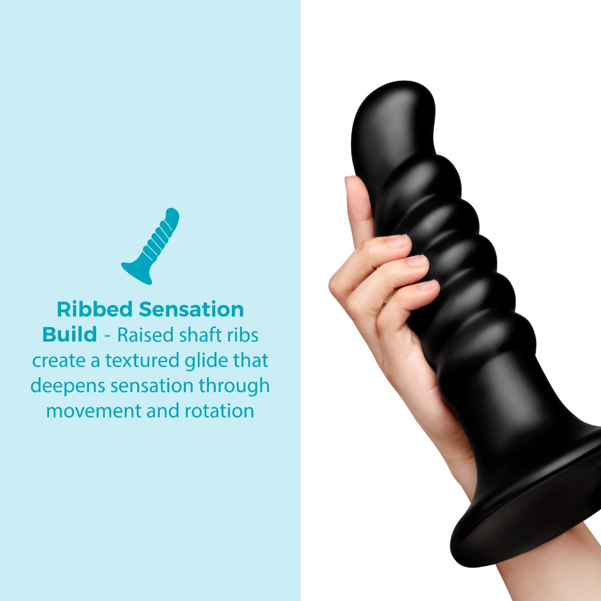 Krush 9.5-Inch Curved & Ribbed XXL Dildo with Suction Cup