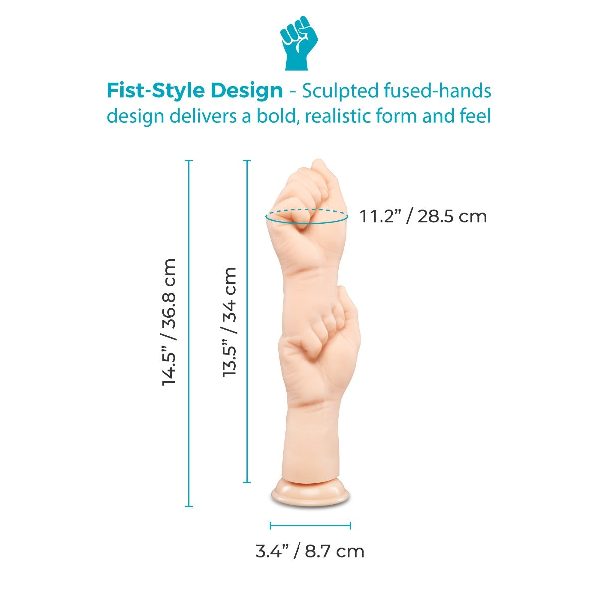 Fists 14.5-Inch Fist-Style Realistic XXL Dildo with Suction Cup