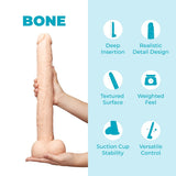 Bone 17-Inch Deep-Insert XXL Dildo with Realistic Balls and Suction Cup
