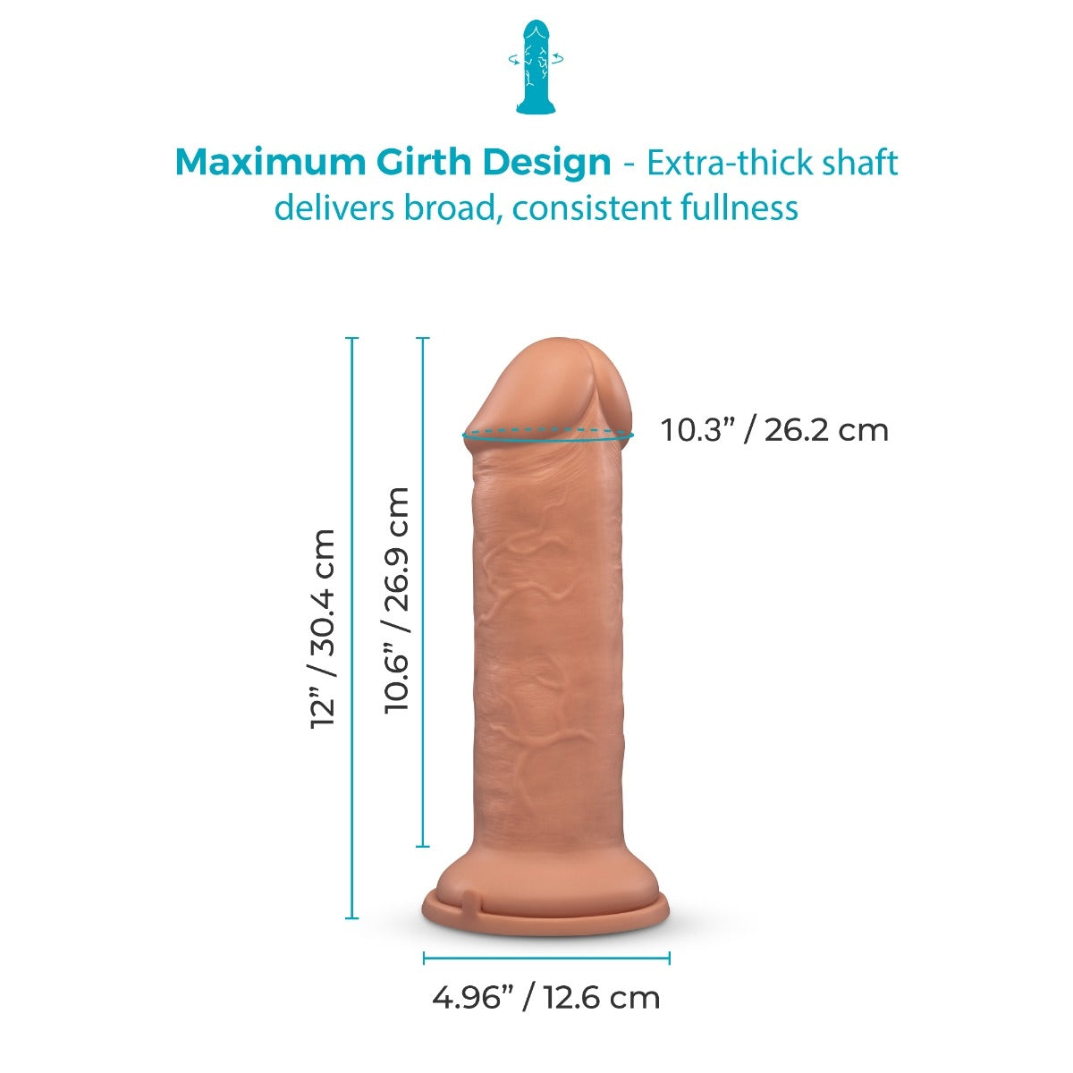 Girth 12 Inch Max-Girth XXL Dildo with Suction Cup
