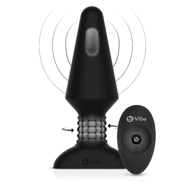 Vibrating butt plug with rotating beads - B-Vibe - Rimming XL B-Vibe - Boutique Séduction