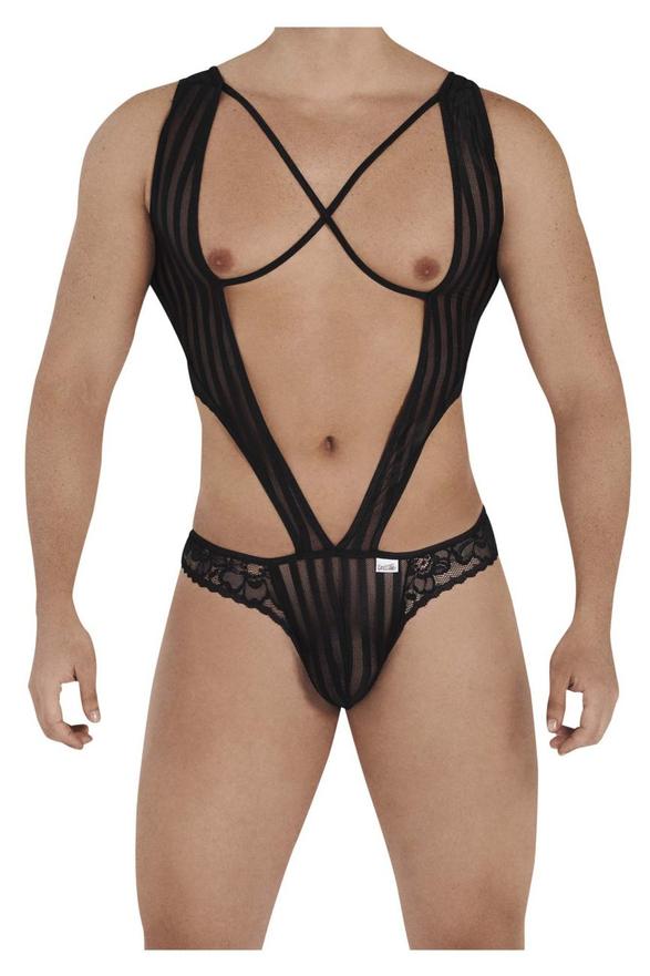 Open back striped bodysuit - CandyMan Fashion Candyman Fashion - Boutique Séduction