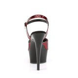 6" (152cm) Heel, 1 3/4" (45cm) Platform ankle strap sandal with snake skin print Pleaser Shoes - Boutique Séduction