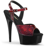 6" (152cm) Heel, 1 3/4" (45cm) Platform ankle strap sandal with snake skin print Pleaser Shoes - Boutique Séduction