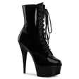 Vinyl Ankle Boot - 6" Heel - PLEASER - Black Pleaser Shoes - Boutique Séduction