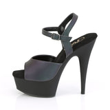 Sandal with UV Light Effect - 6" Heel - PLEASER - Black Pleaser Shoes - Boutique Séduction