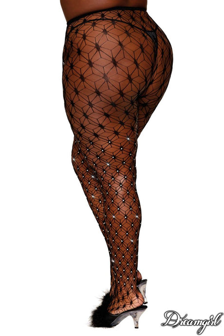 Rhinestone Fence Net Pantyhose Queen - DREAMGIRL Dreamgirl International - Boutique Séduction