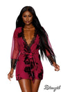 Robe Velvet Burnout - Dreamgirl - Burgundy Dreamgirl International - Boutique Séduction