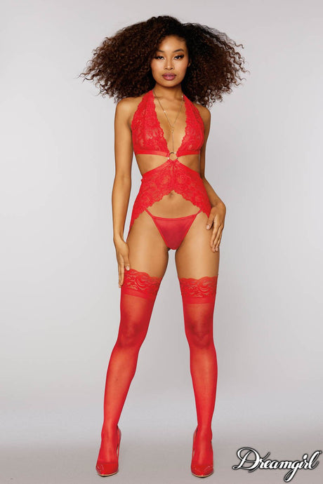 Lace Teddy - Dreamgirl - Red - OS Dreamgirl International - Boutique Séduction