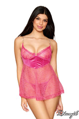 Velvet Lace Babydoll - DREAMGIRL Dreamgirl International - Boutique Séduction