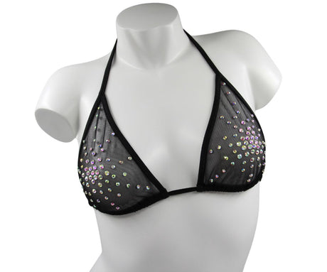 ISA Triangle Mesh Top with Crystals - EXES LINGERIES Exes Lingerie - Boutique Séduction