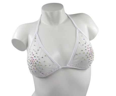 ISA Triangle Mesh Top with Crystals - EXES LINGERIES Exes Lingerie - Boutique Séduction