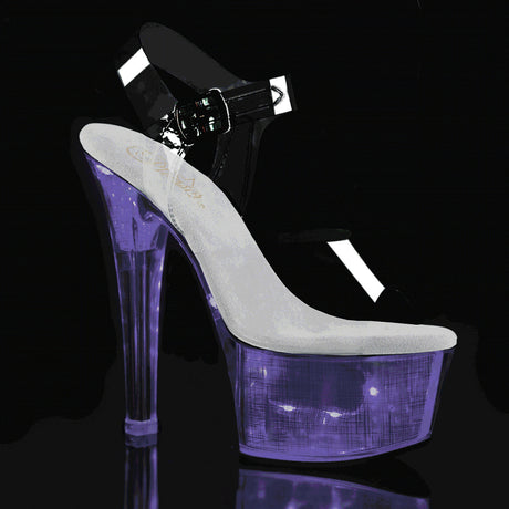 6" (152mm) Heel, 2 1/4" (57mm) Platform LED illuminated sandal with ankle strap Pleaser Shoes - Boutique Séduction